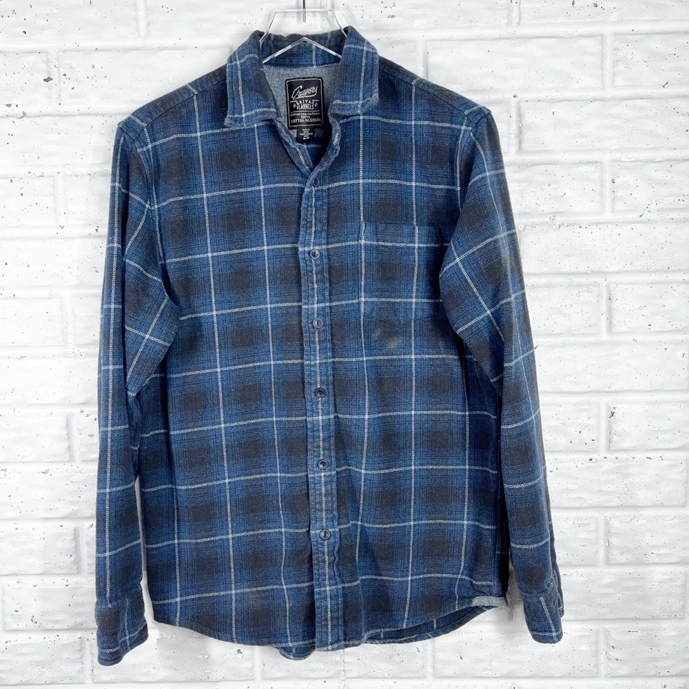 GRAYERS 100% Cotton Heritage Blue Black Plaid Flannel Shirt Men’s Medium